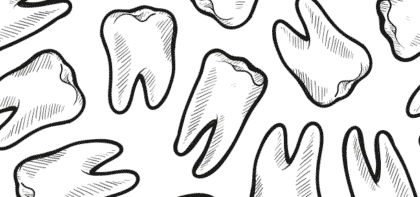 illustration of many random teeth